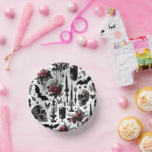 Gotische Bloemen Papieren Schalen - Halloween, Bru Papieren Kommen (Feest)