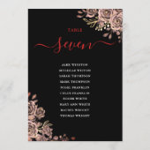 Gotische Bloemen Rozen Zitplannummer Kaart (Achterkant)