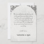 Gotische Bloemen Schedel Halloween Bruiloft Bedankkaart (Achterkant)