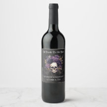 Gotische Bloemen Schedel Halloween Bruiloft Wijn L