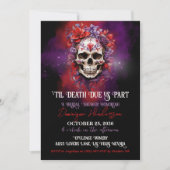 Gotische Bloemen Schedel Halloween Vrijgezellenfee Kaart (Voorkant)