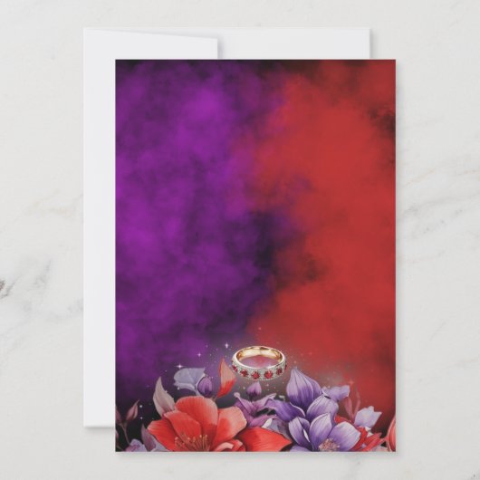 Gotische Bloemen Schedel Halloween Vrijgezellenfee Kaart (Achterkant)