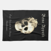 Gotische Bloemen Schedel Rozen Halloween gepersona Theedoek (Horizontaal)