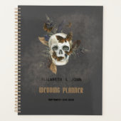 Gotische Bloemen Schedel Vlinders Huwelijk Planner (Voorkant)