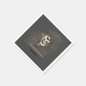 Gotische Bloemen Schedel Vlinders Huwelijk Servet (Hoek)