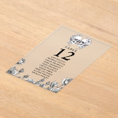 Gotische Bloemen Schedels Tafel Nummer Zitting Gra Acryl Uitnodigingen (Laagn)