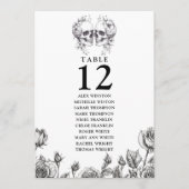 Gotische Bloemen Schedels Tafel Nummer Zitting Gra Kaart (Voorkant)