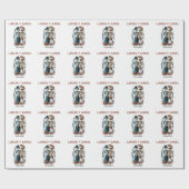 Gotische Bloemen Skelet Liefhebbers Namen Bruiloft Cadeaupapier (Vlak)