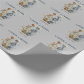 Gotische Bloemen Skelet Liefhebbers Namen Bruiloft Cadeaupapier (Hoek)