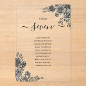 Gotische bloemen zitplan acryl tafelnummer (Voorkant)