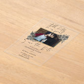 Gotische bloemenfoto trouwkaart save the date acryl uitnodigingen (Laagn)
