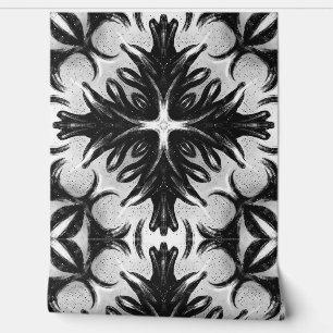 Gotische bloemenkunst zwart-wit Abstracte kunst Behang