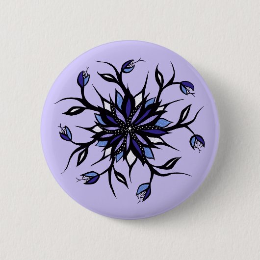 Gotische BloemenMonsters Mandala en Tanden Ronde Button 5,7 Cm (Voorkant)