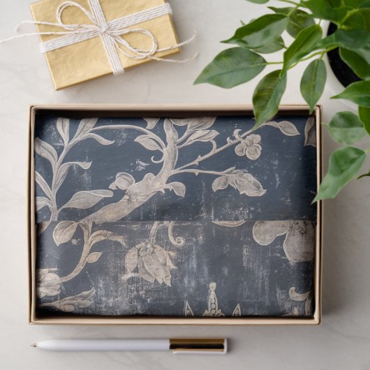 Gotische Bloemenraaf Decoupage Tissuepapier (Geschenk)