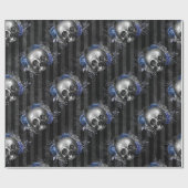 Gotische Bloemenschedel Halloween Cadeaupapier (Vlak)