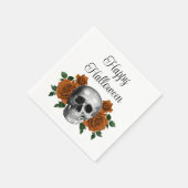 Gotische Bloemenschedel Halloween Servet (Hoek)