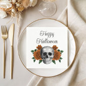 Gotische bloemenschedel Halloween Servet
