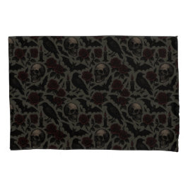 gotische bloemenschedel met ingewikkelde details kussensloop