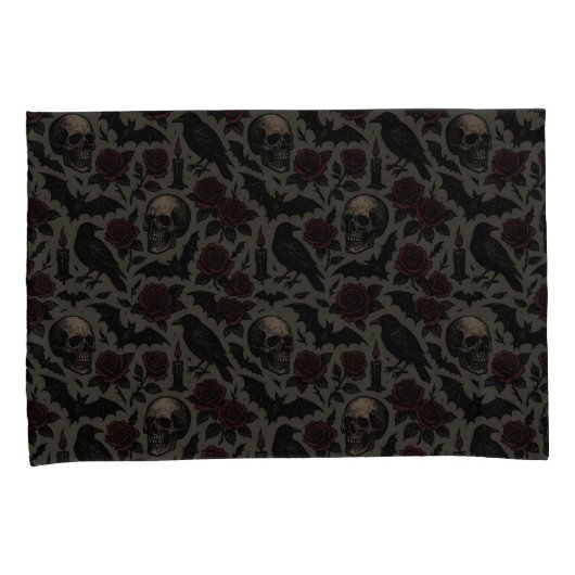 gotische bloemenschedel met ingewikkelde details kussensloop (Voorkant-Rechts)