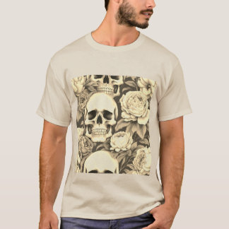 gotische bloemenschedel t-shirt