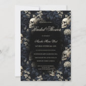 Gotische Bloemenschedels Moody Dark Vrijgezellenfe Kaart (Voorkant)