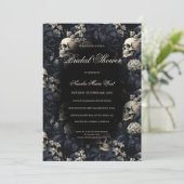 Gotische Bloemenschedels Moody Dark Vrijgezellenfe Kaart (Staand voorkant)