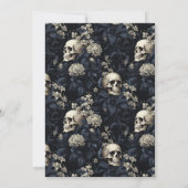Gotische Bloemenschedels Moody Dark Vrijgezellenfe Kaart (Achterkant)