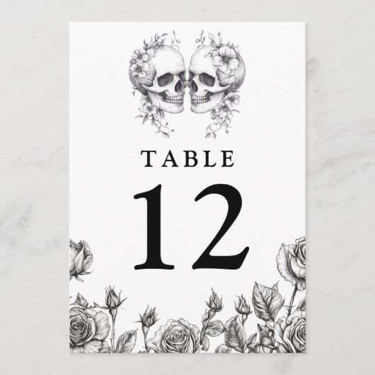 Gotische Bloemenschedels Tafelnummers (Voorkant)