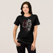 🌹💀 Gotische bloemenskelet hart Tri-Blend Shirt (Voorkant volledig)