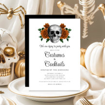 Gotische bloemenskeletkostuums & Cocktail Hallowee