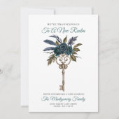 Gotische bloemensleutel Nieuwe thuis Nieuwe adres Aankondiging (Voorkant)