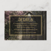 Gotische bloementuin bruiloft details informatiekaartje (Voorkant)