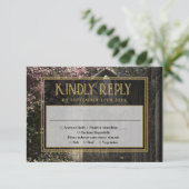 Gotische bloementuin bruiloft RSVP kaartje (Staand voorkant)