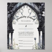 Gotische Bloementuin Poort Handfasting Certificaat Poster (Voorkant)