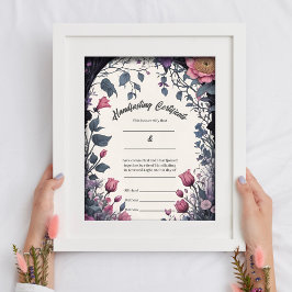 Gotische Bloementuin Poort Handfasting Certificaat Poster