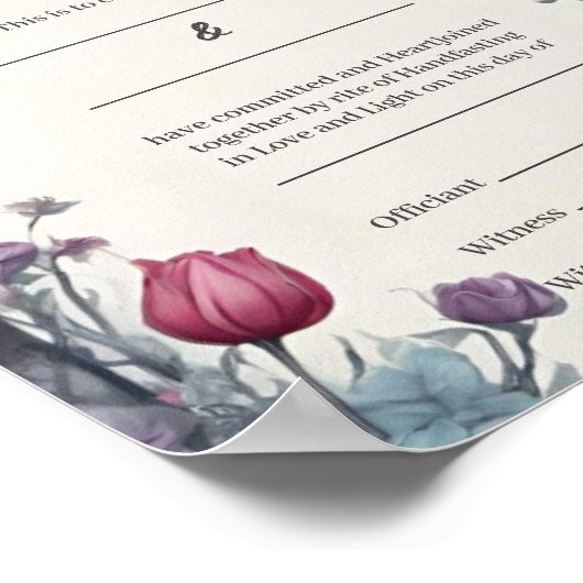 Gotische Bloementuin Poort Handfasting Certificaat Poster (Hoek)