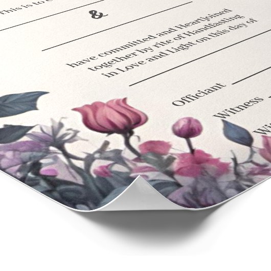 Gotische Bloementuin Poort Handfasting Certificaat Poster (Hoek)