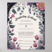 Gotische Bloementuin Poort Handfasting Certificaat Poster (Voorkant)