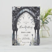 Gotische Bloementuin Poort Pagan Handfasten Kaart (Staand voorkant)