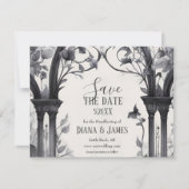 Gotische Bloementuin Poort Pagan Handfasten Save The Date (Voorkant)