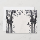 Gotische Bloementuin Poort Pagan Handfasten Save The Date (Achterkant)