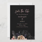 Gotische bloemige save the date (Achterkant)