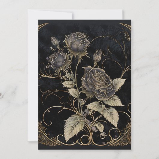 Gotische bloemmotieven kaart (Achterkant)