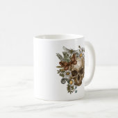Gotische bloemschedel en vlinders koffiemok (Voorkant rechts)