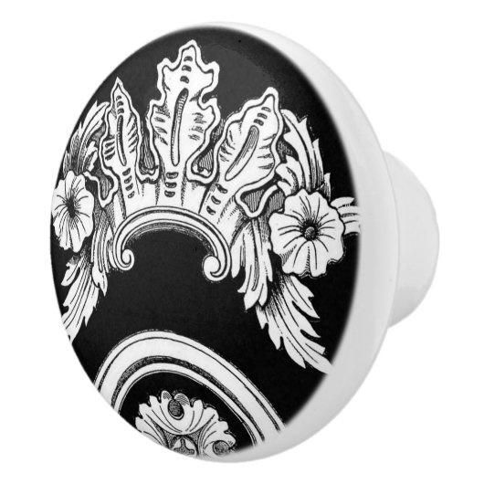 Gotische bloemsiermedaillon keramische knop (Rechts)