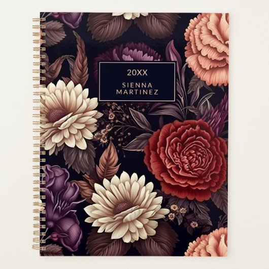 Gotische bloesem bloesem rood zwart bloesems planner (Voorkant)