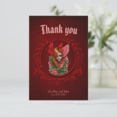 Gotische Blossom, de engel van roos. Bedankkaart (Staand voorkant)