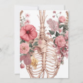 Gotische  Boho Bloemen Anatomie Handvasten Kaart (Achterkant)