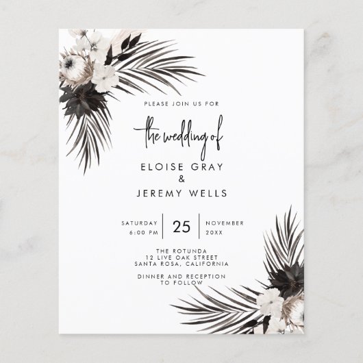 Gotische Boho Trouw Uitnodiging Flyer (Voorkant)