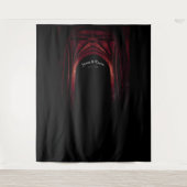 Gotische Boog Elegante Trouwdag Donker Zwart Rood Wandkleed (Voorkant)